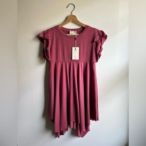 Joyfolie Mini Dress in Rich Burgundy